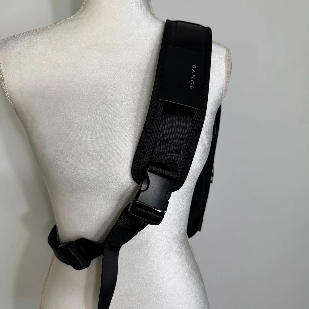 Bange Future Aesthetics all Black Sling Bag Crossbody Chest Pack with Lock NWT